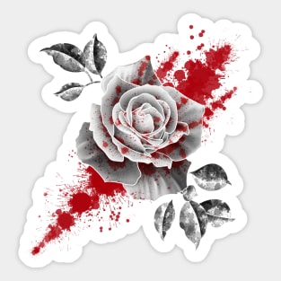 Blood Splatter Rose Sticker
